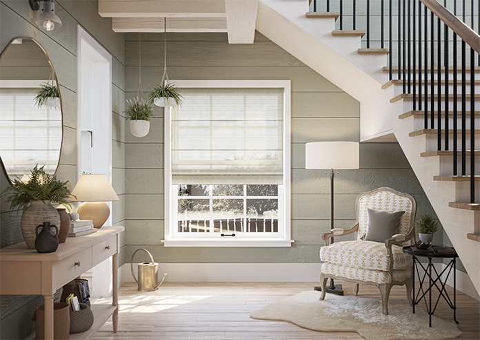 Sahara Voile, Metallic Pearl Grey - Roman Blind - Image 8